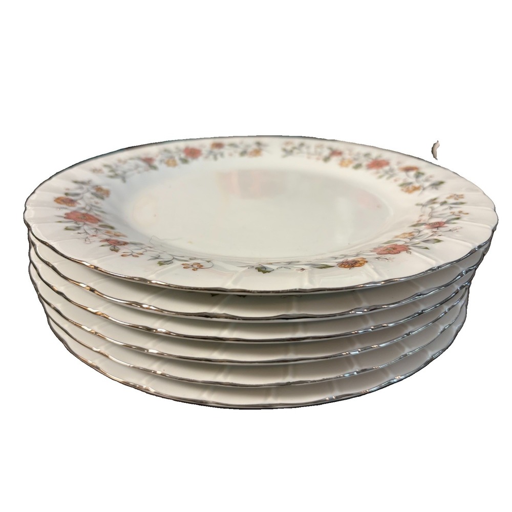 Sheffield Bouquet Fine China Japan 10 3/8" Dinner Plates Floral Set of 6